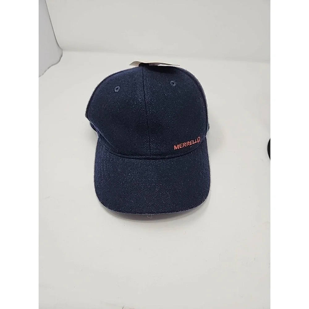Merrell Hat Cap Strap Back Blue Wool Blend One Size Adjustable